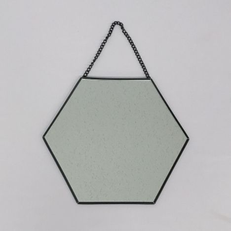 壁掛けミラー六角形　ＢＫ